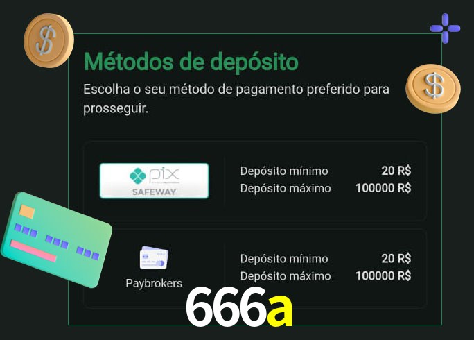 O cassino 666a oferece uma grande variedade de métodos de pagamento